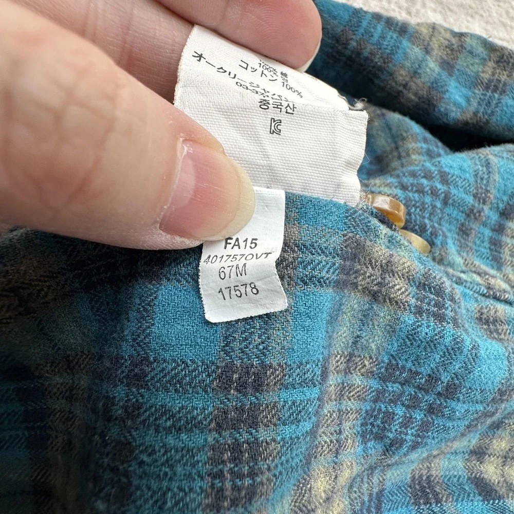 Oakley Shirt Mens Large Blue‎ Plaid Flannel Long Sleeve Button Up Skate